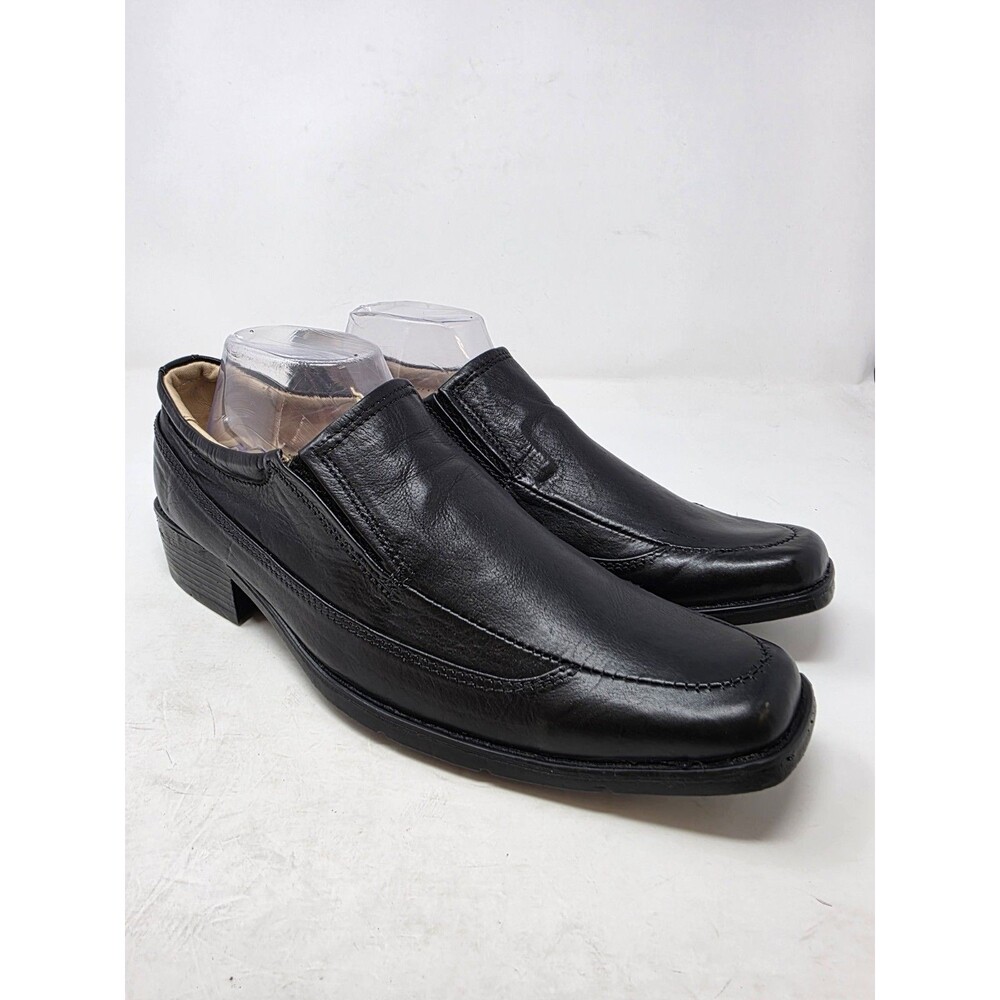 Vero Cuoio Lav. Artigiana Men's Leather Slip-On Shoes Sz 8.5 EU 42 Black